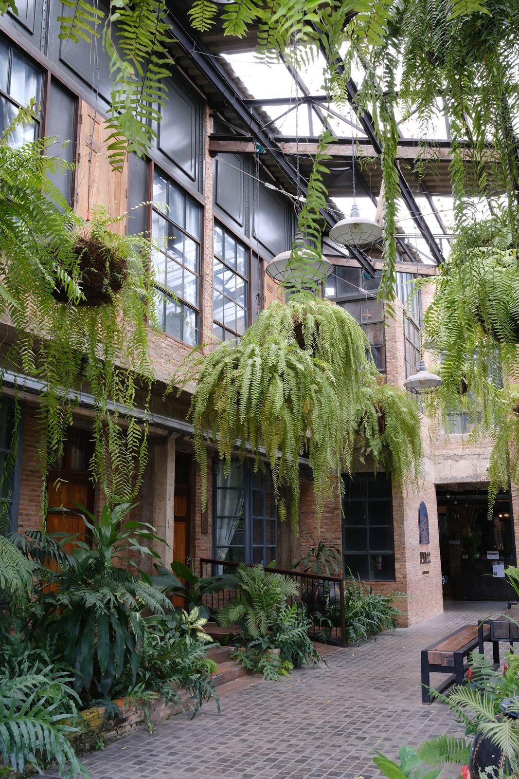 Two floors of rooms facing the fern courtyard